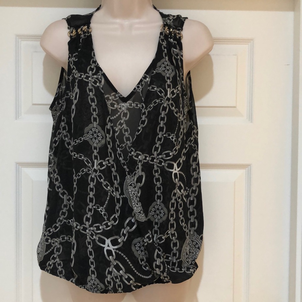 Like New Jennifer Lopez Chain SemiSheer Top Size M